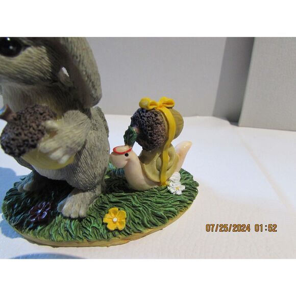CHARMING TAILS FALL BUNNY RABBIT INDIAN IMPOSTER ACORN SNAIL 87/446 FITZ / FLOYD - Picture 4 of 8